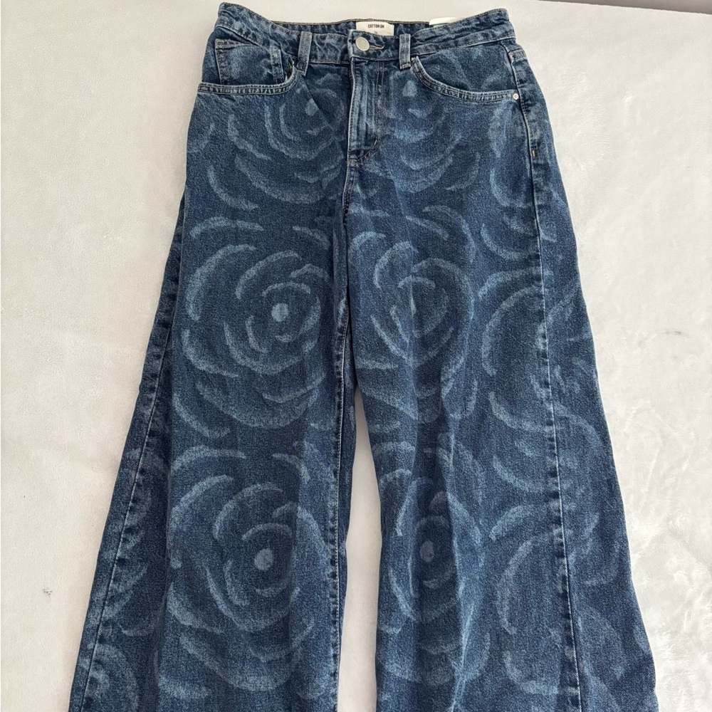 Cotton On Blue Wide Leg baggy Jeans NEW NEVER WORN